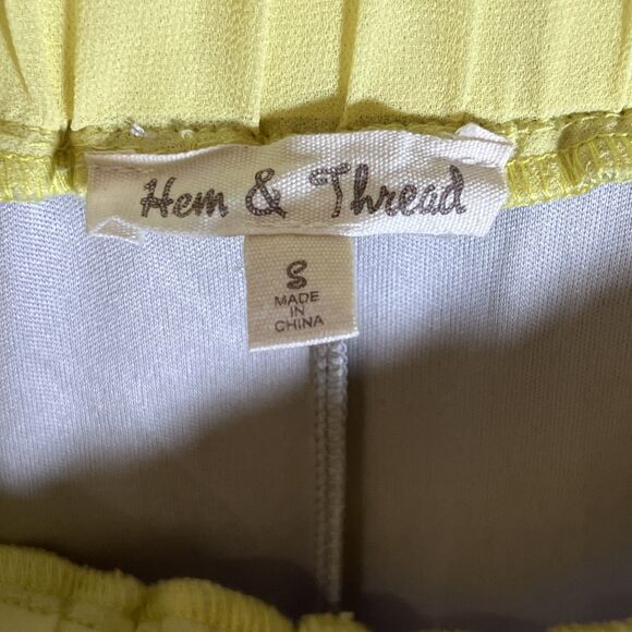 Pleated Skirt Gray And Yellow by Hem & Thread, Size S Romantic and Feminine - Picture 4 of 7